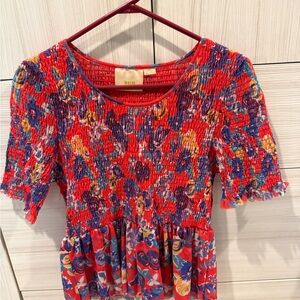 Maeve Red and Blue Smocked Dress